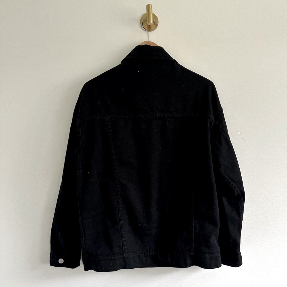 PACSUN Oversized Jean Jacket Black Denim - Picture 3 of 6